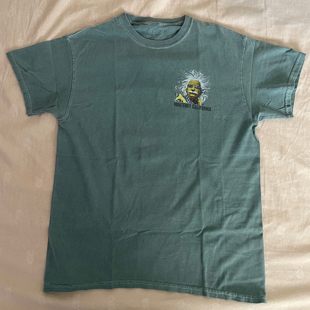 Vintage Albert Einstein Monterey California T Shirt Nieveld Art Green Med.